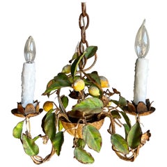 Painted Iron Lemon Chandelier, c. 1930’s