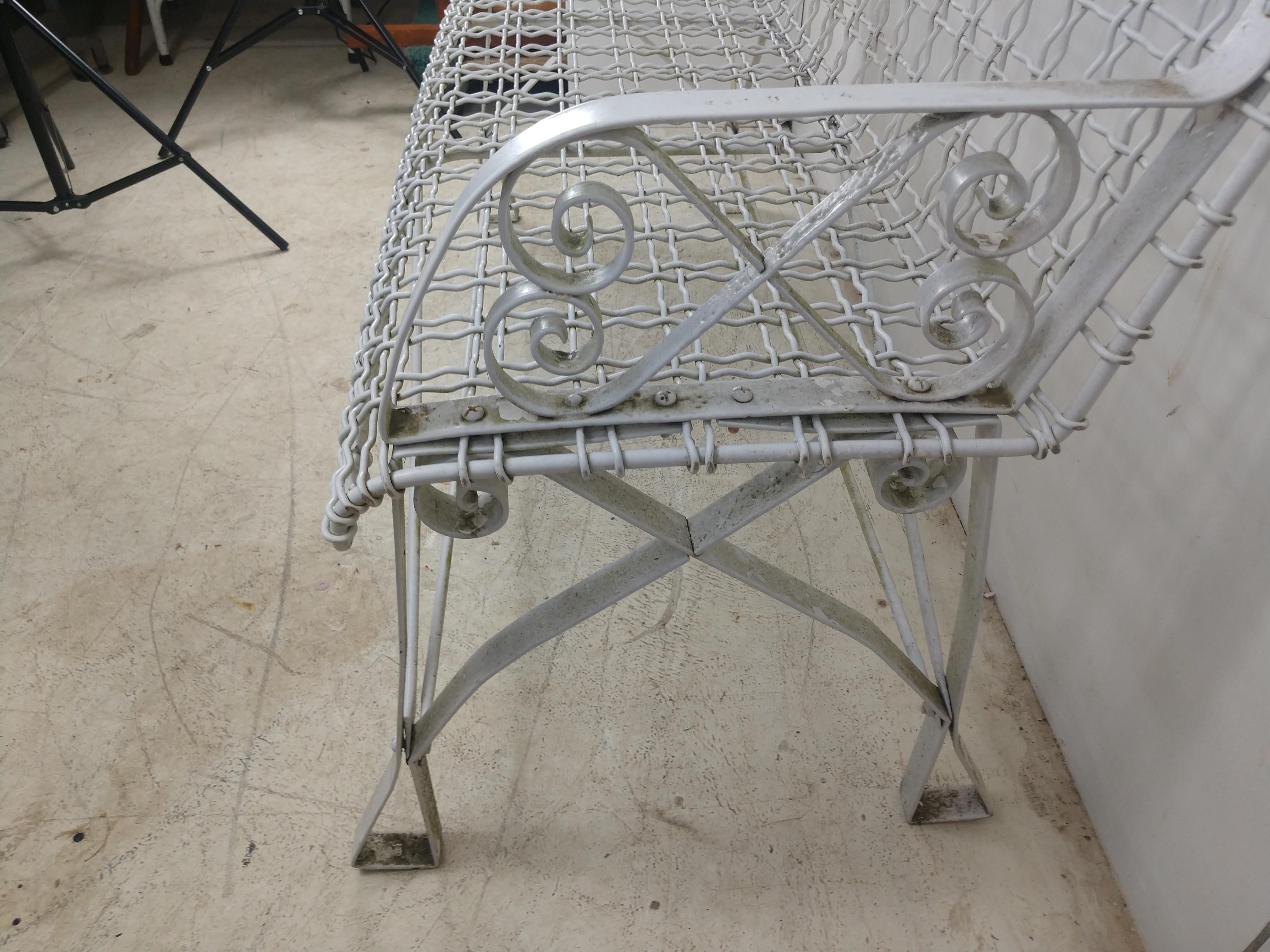 American Painted Iron & Steel Antique Style Garden Bench