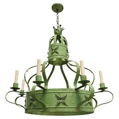 Painted Iron Verdigris chandelier