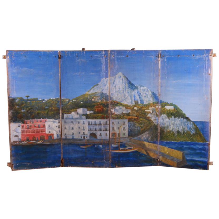 Painted Italian Coastal Scene