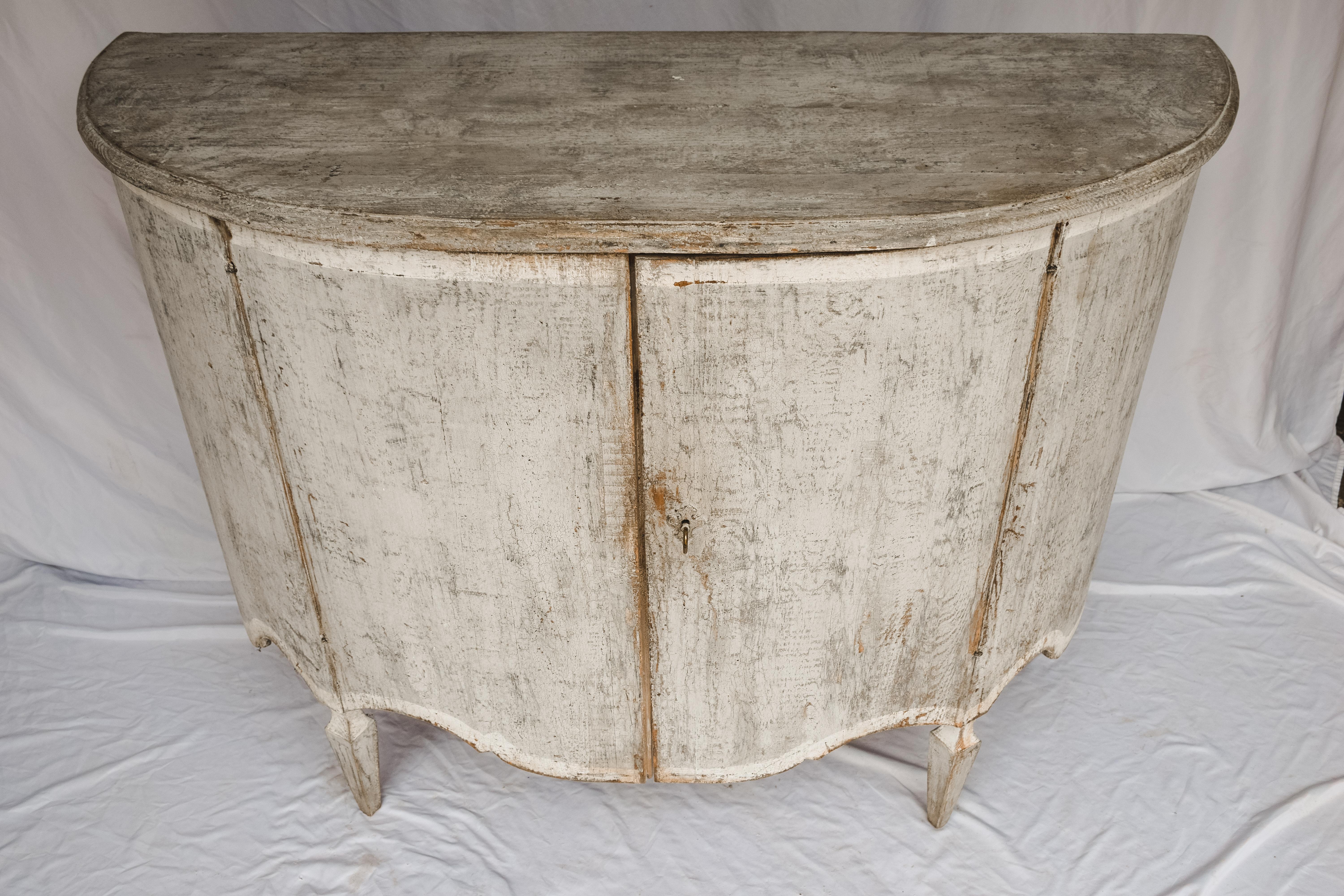 Painted Italian Demi Lune Commode 5