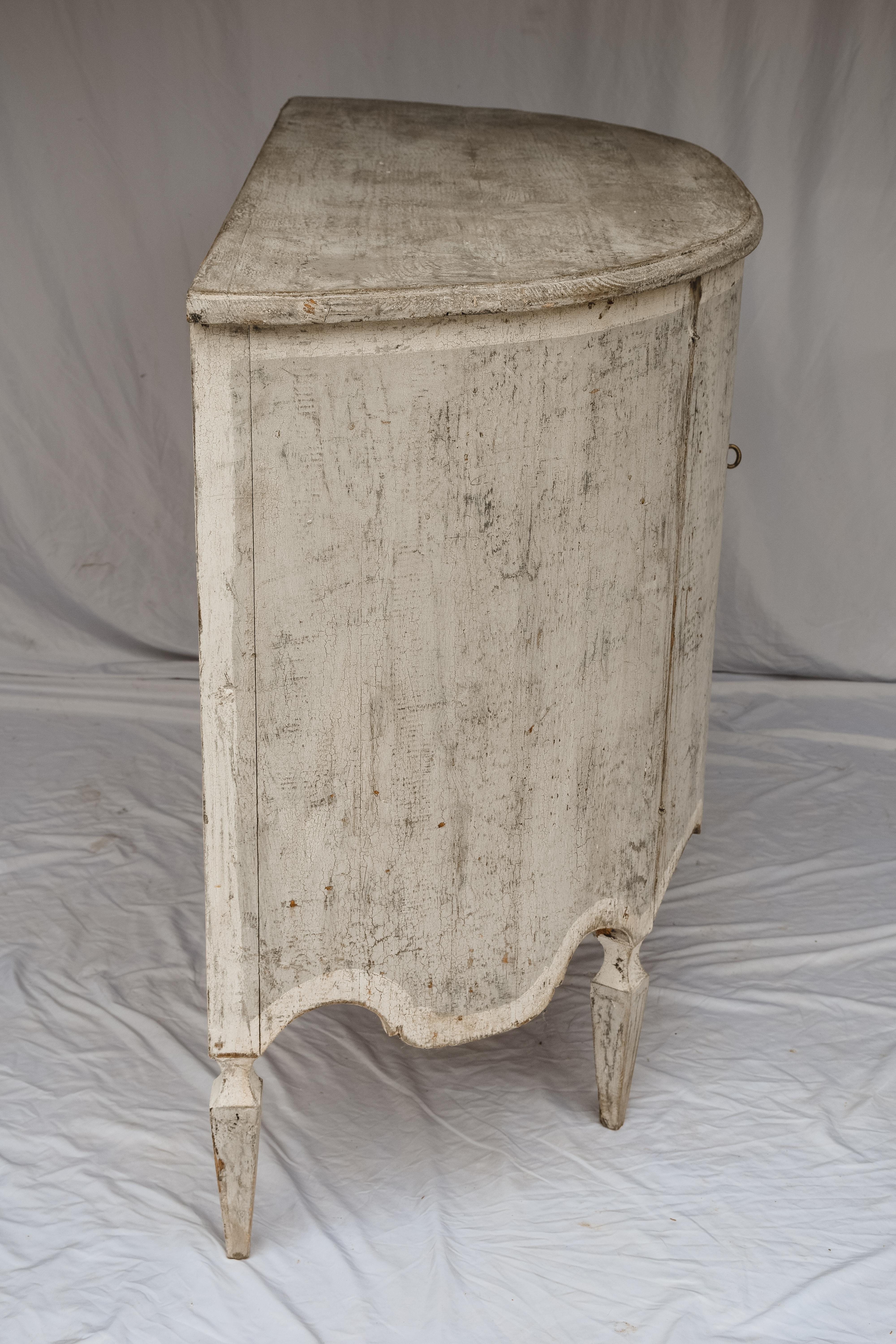 Contemporary Painted Italian Demi Lune Commode
