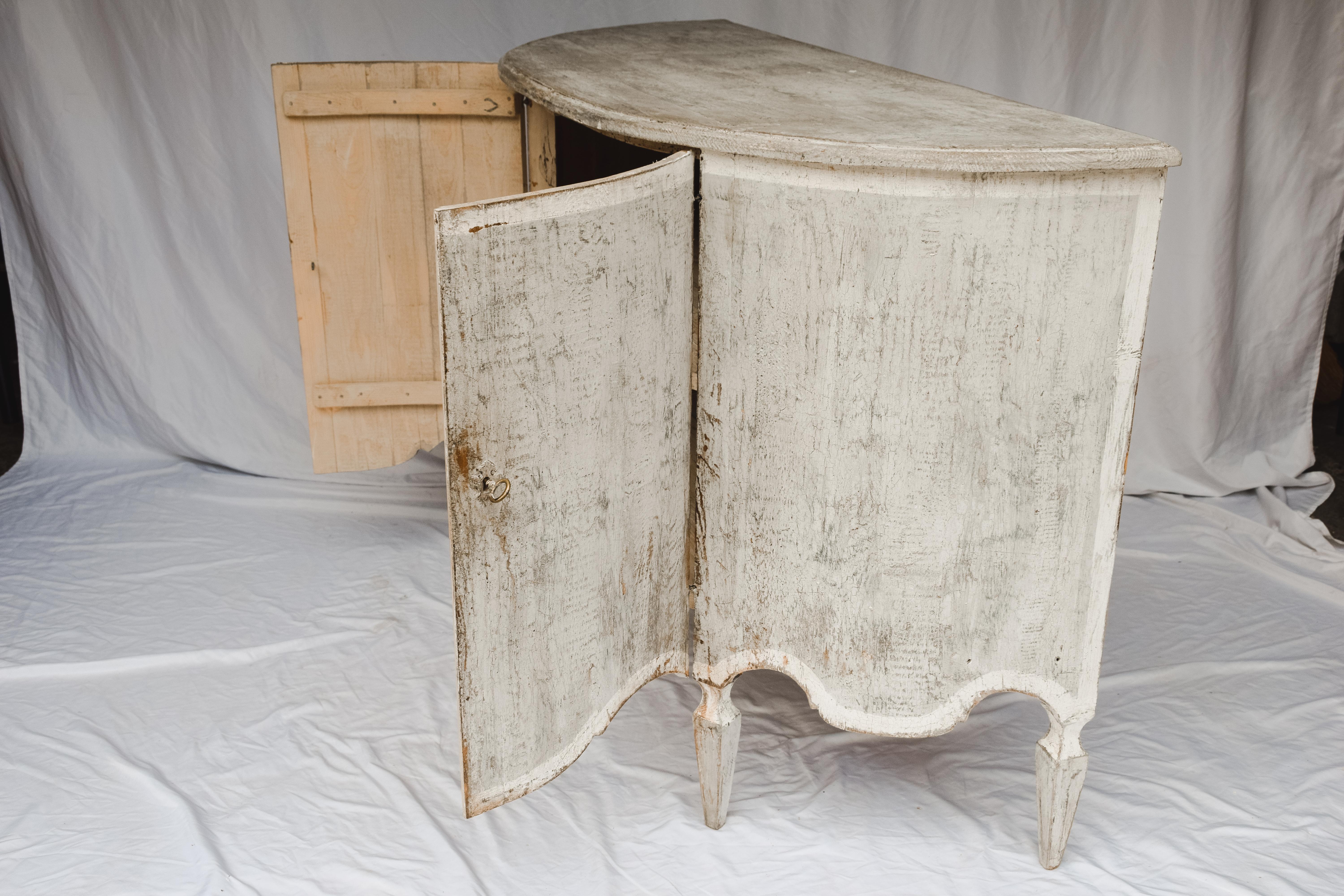 Painted Italian Demi Lune Commode 1