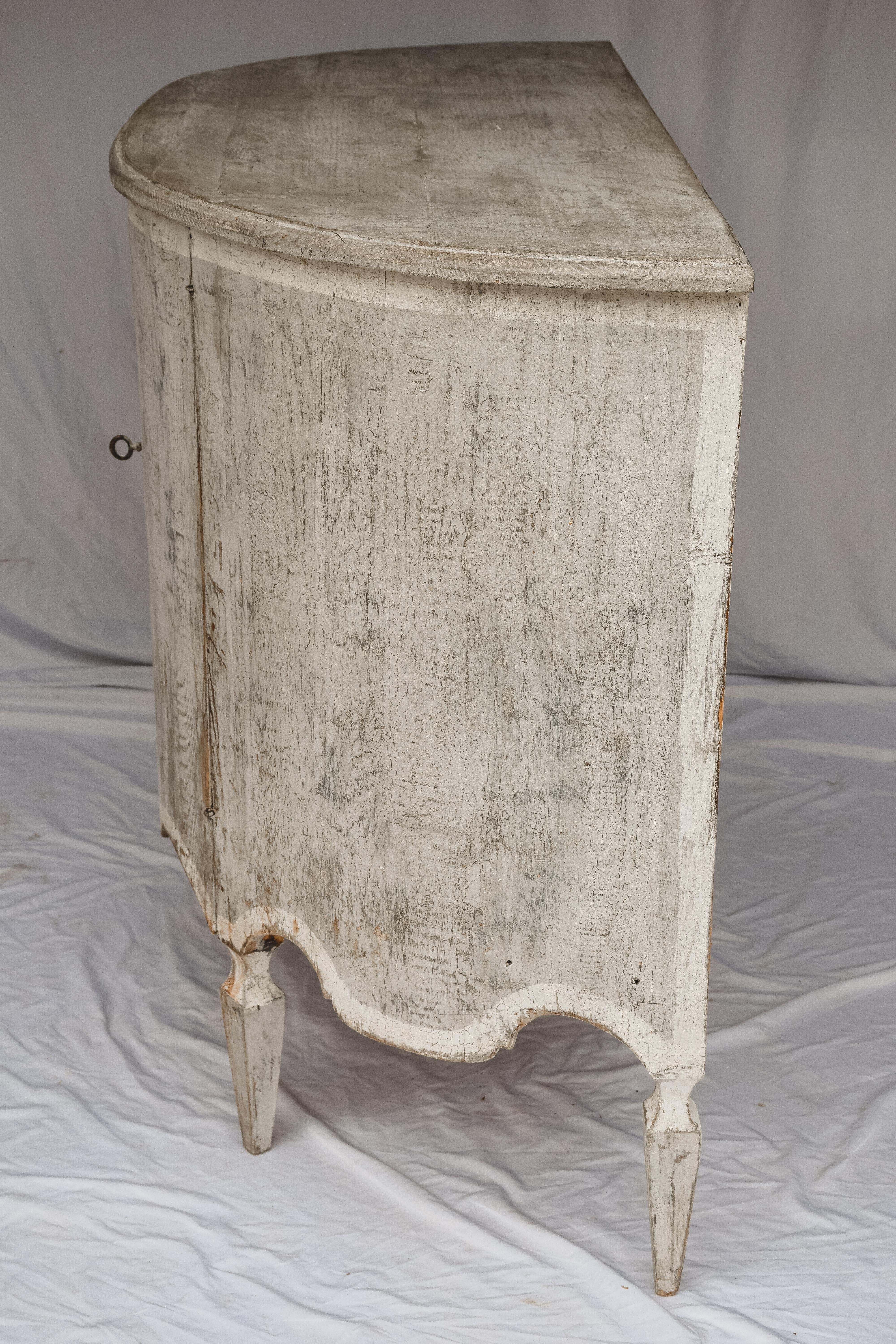 Painted Italian Demi Lune Commode 2