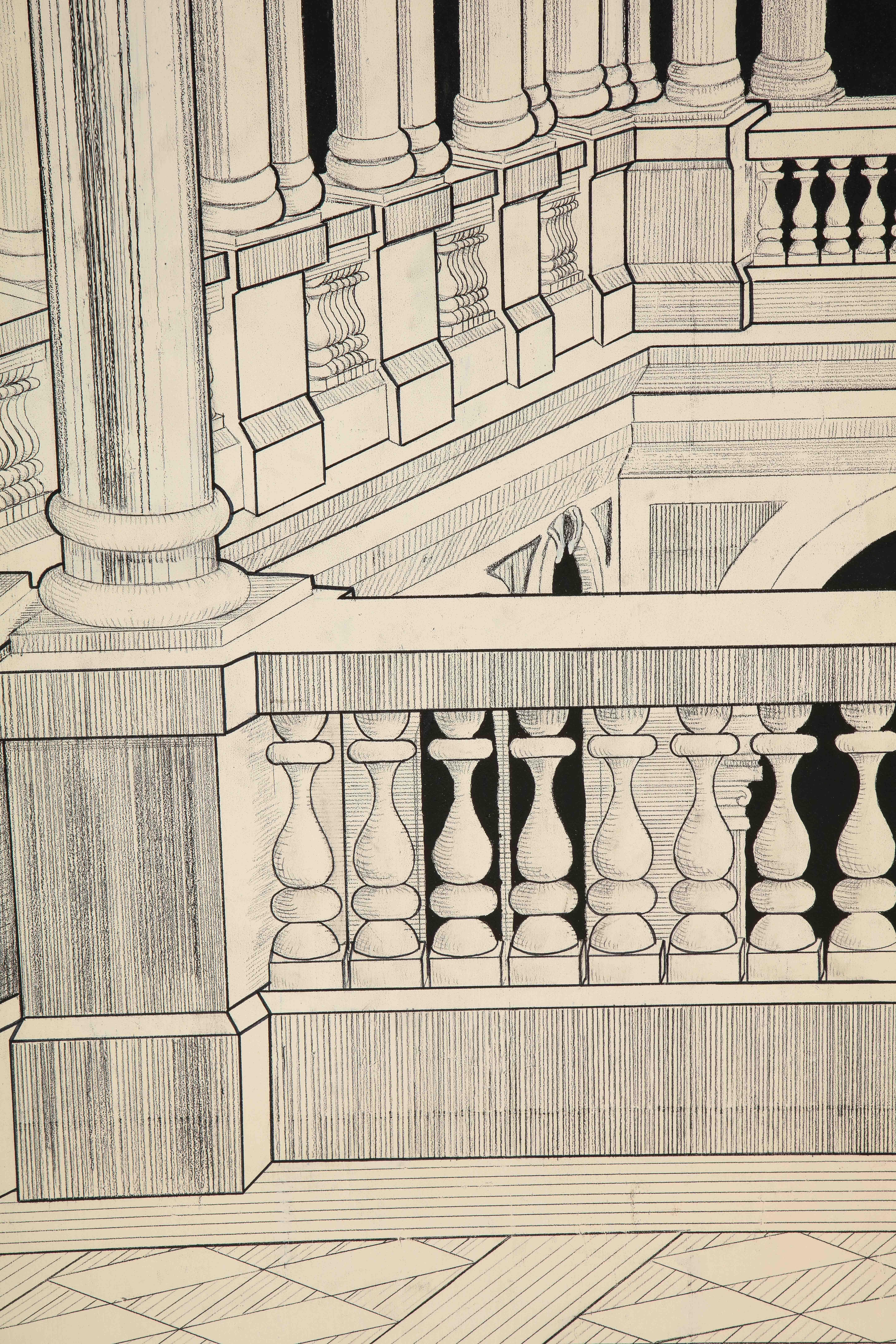 Painted Italian Interior Wood Screen 5