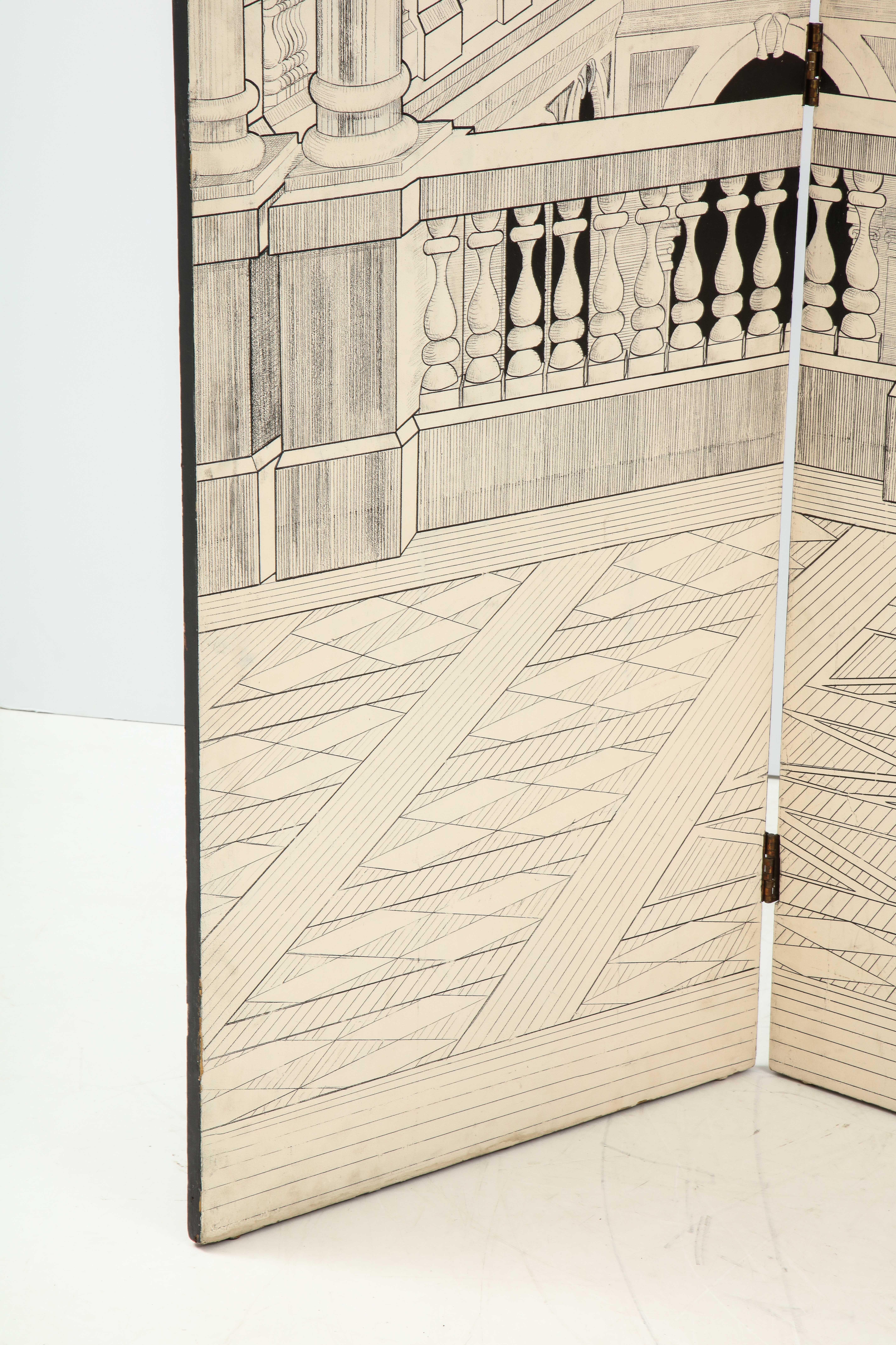 Late 20th Century Painted Italian Interior Wood Screen