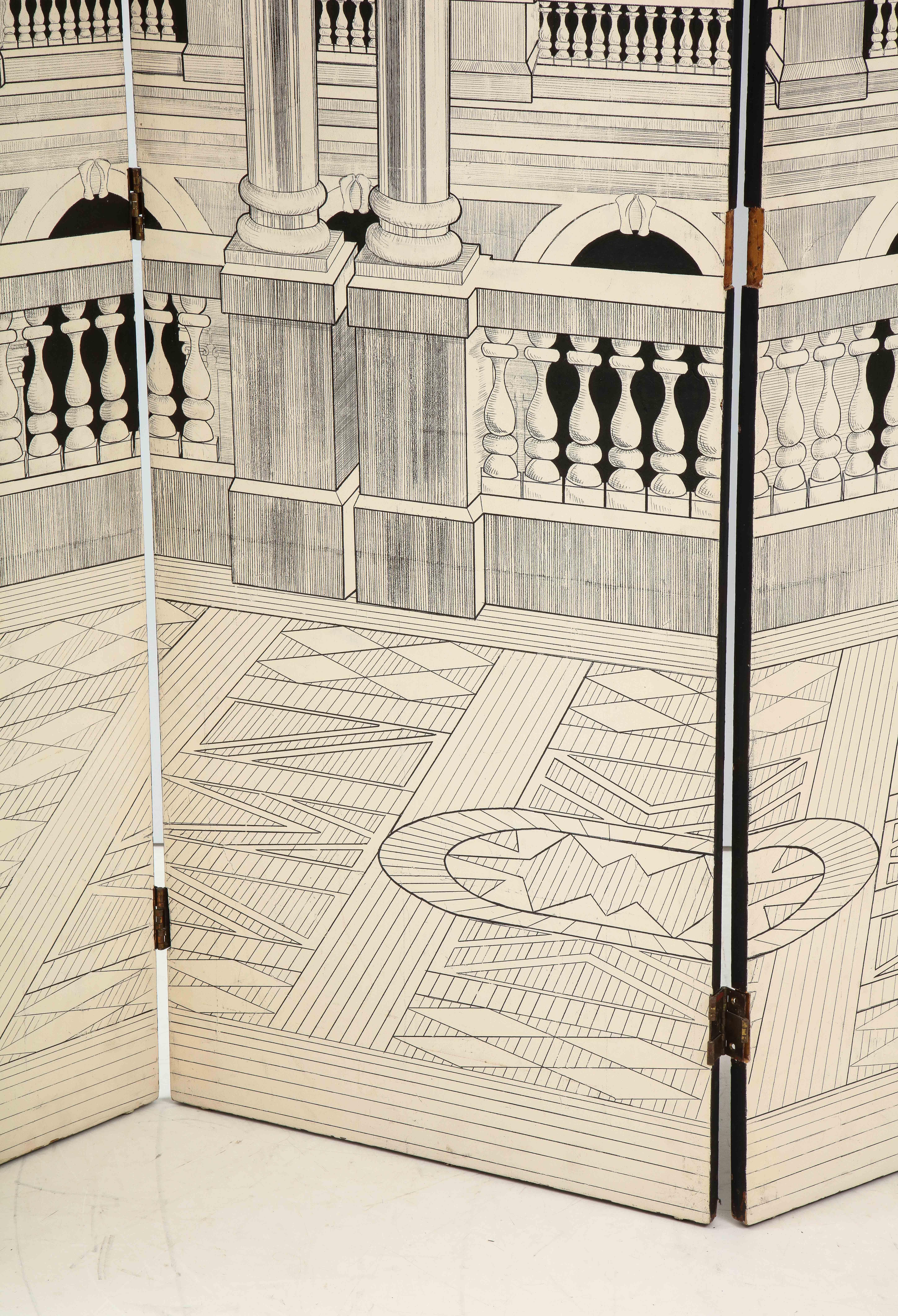 Painted Italian Interior Wood Screen 1