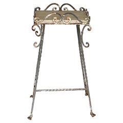 Italienischer Tisch mit bemalter Eisen- und Steinplatte