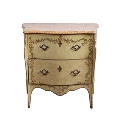 Painted Italian Marble Top Commode