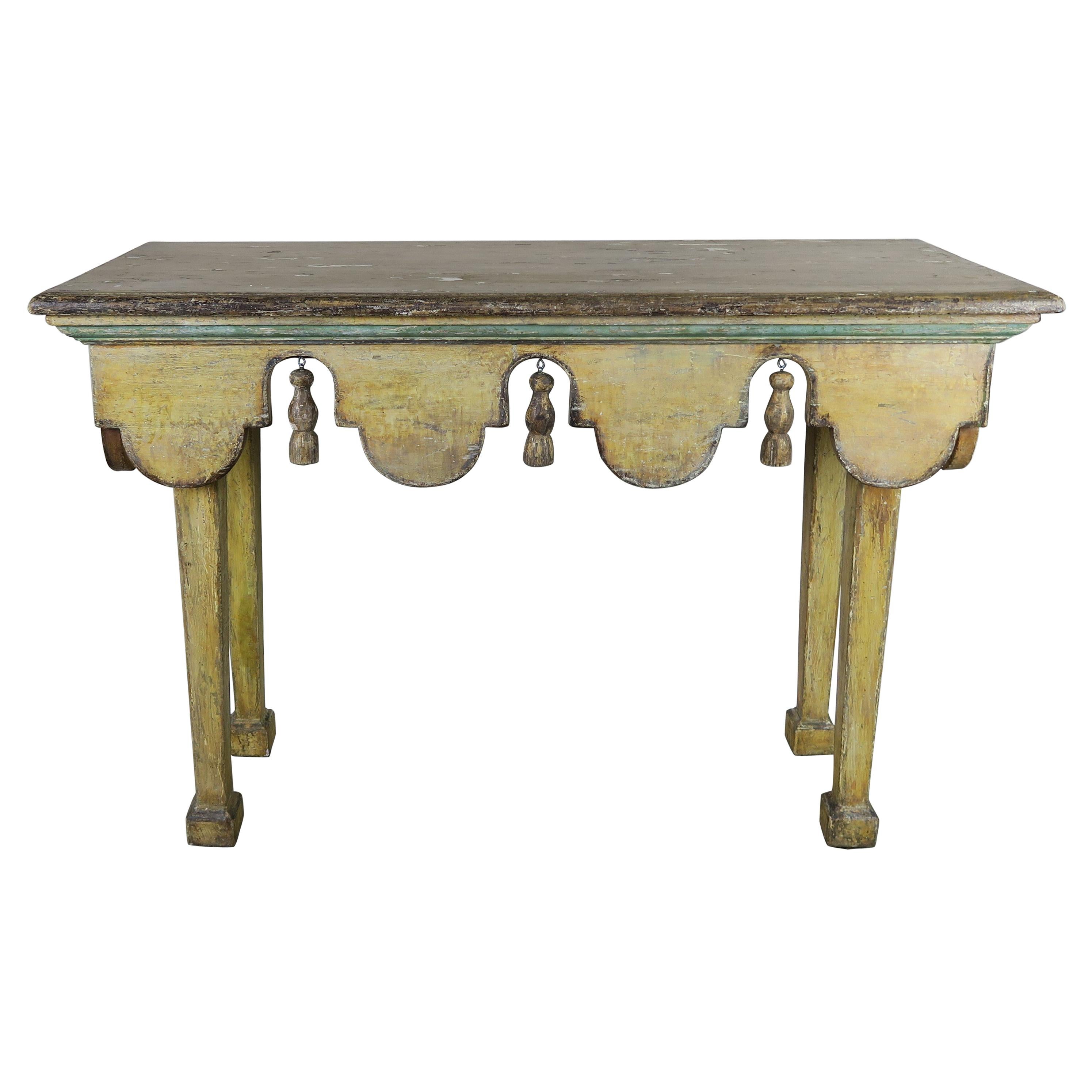 Painted Italian Midcentury Table with Tassels