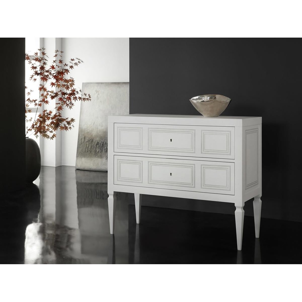 Neoclassical Painted Italian Neo Classic Chest of Drawers For Sale