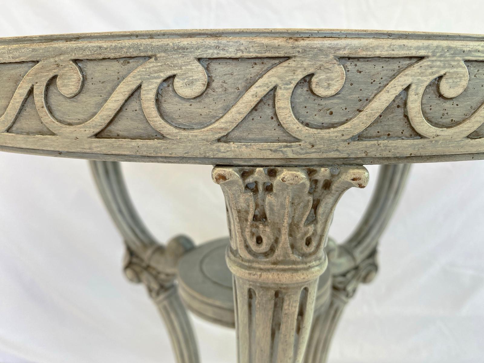 Painted Italian Occasional Table with Wave-scroll Apron For Sale 4