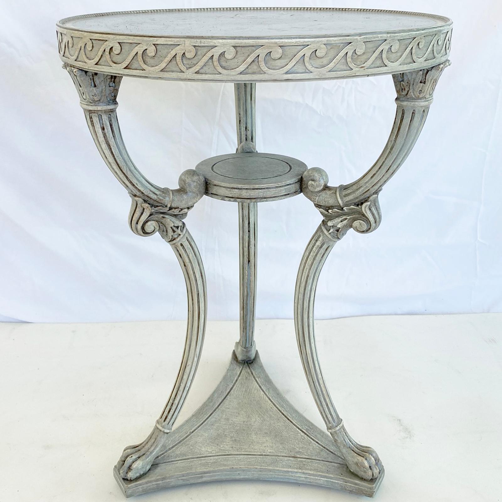 20th Century Painted Italian Occasional Table with Wave-scroll Apron For Sale