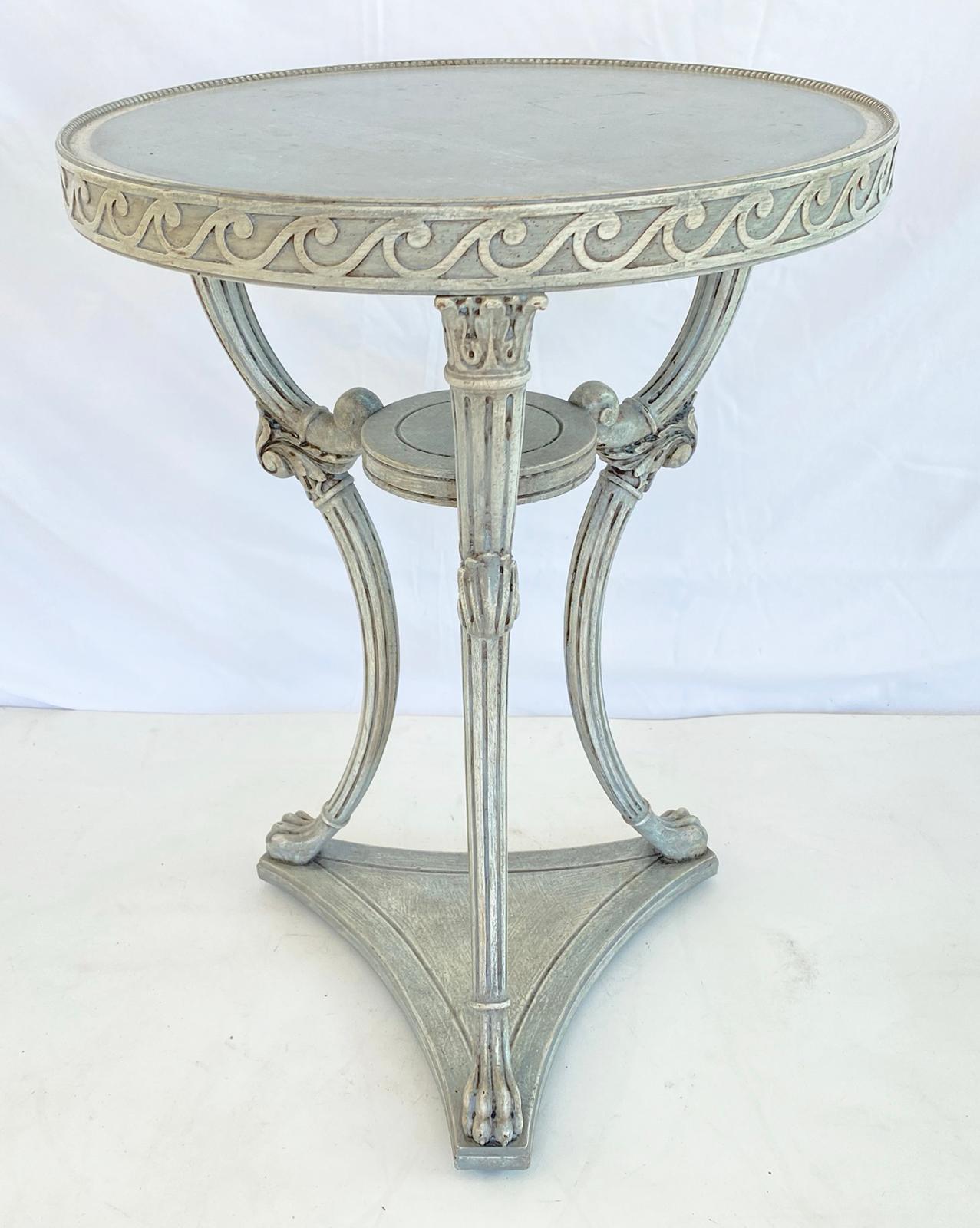 Painted Italian Occasional Table with Wave-scroll Apron For Sale 3