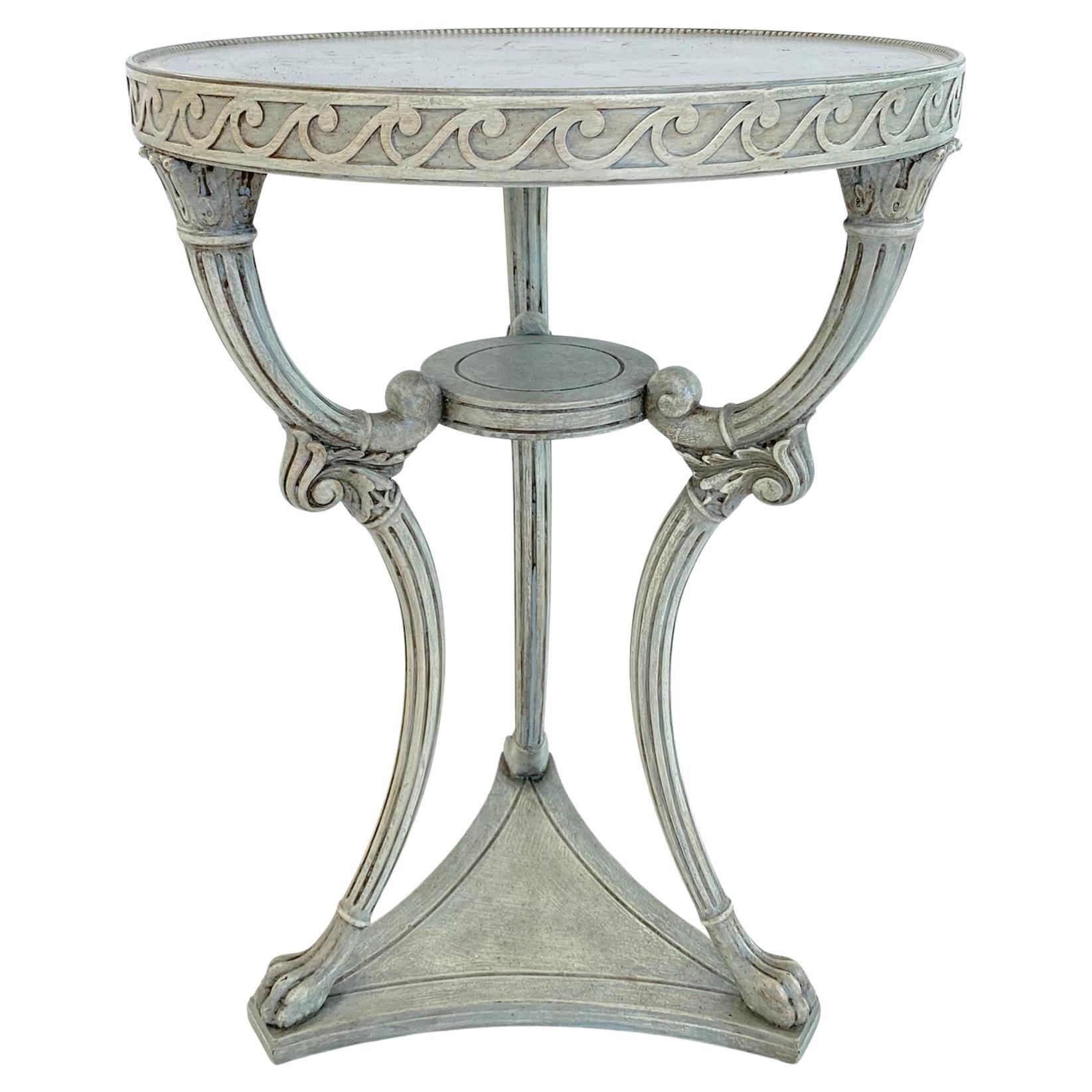 Painted Italian Occasional Table with Wave-scroll Apron For Sale