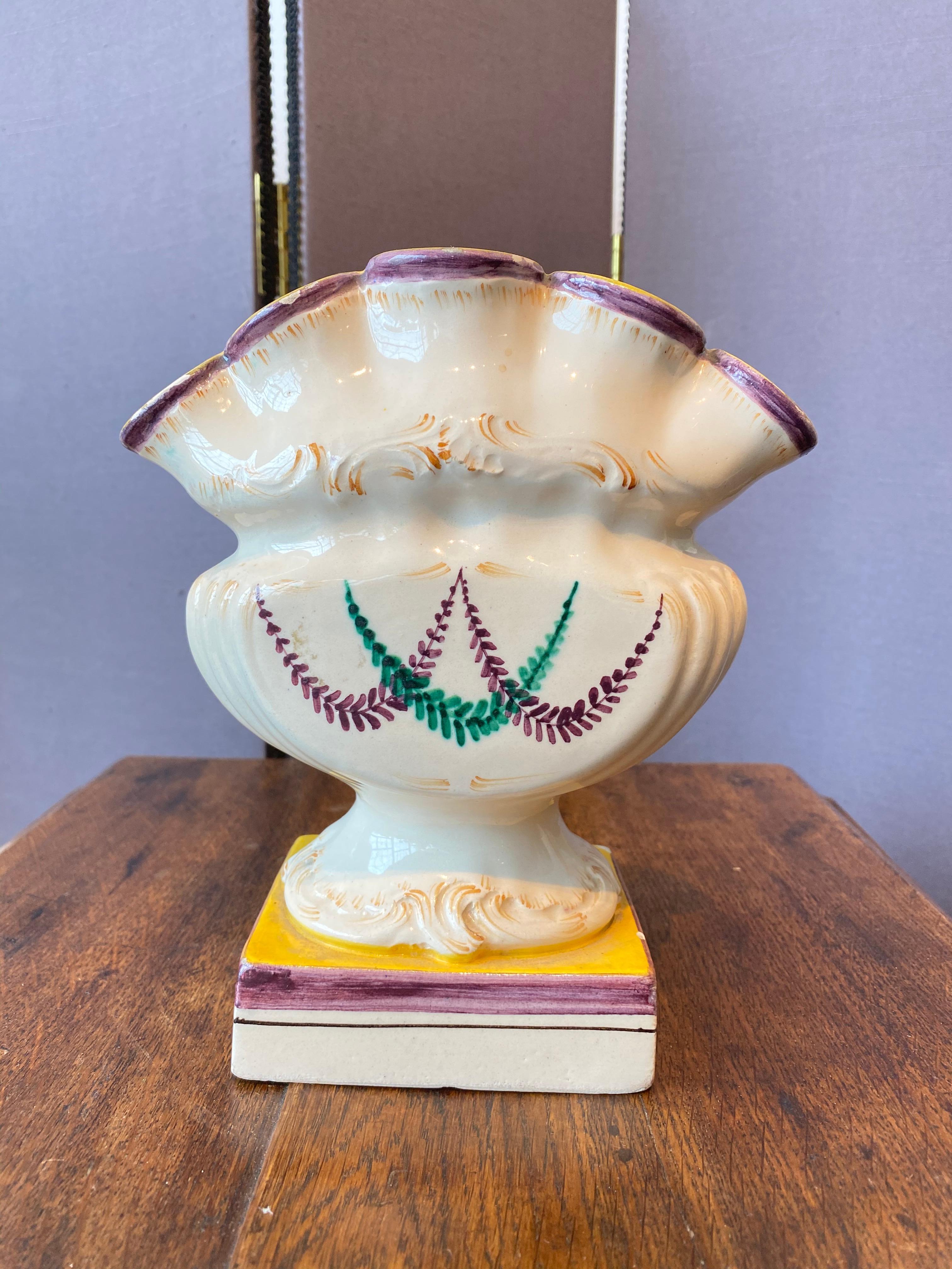 Painted Italian Pottery Tulipiere In Good Condition For Sale In Boston, MA