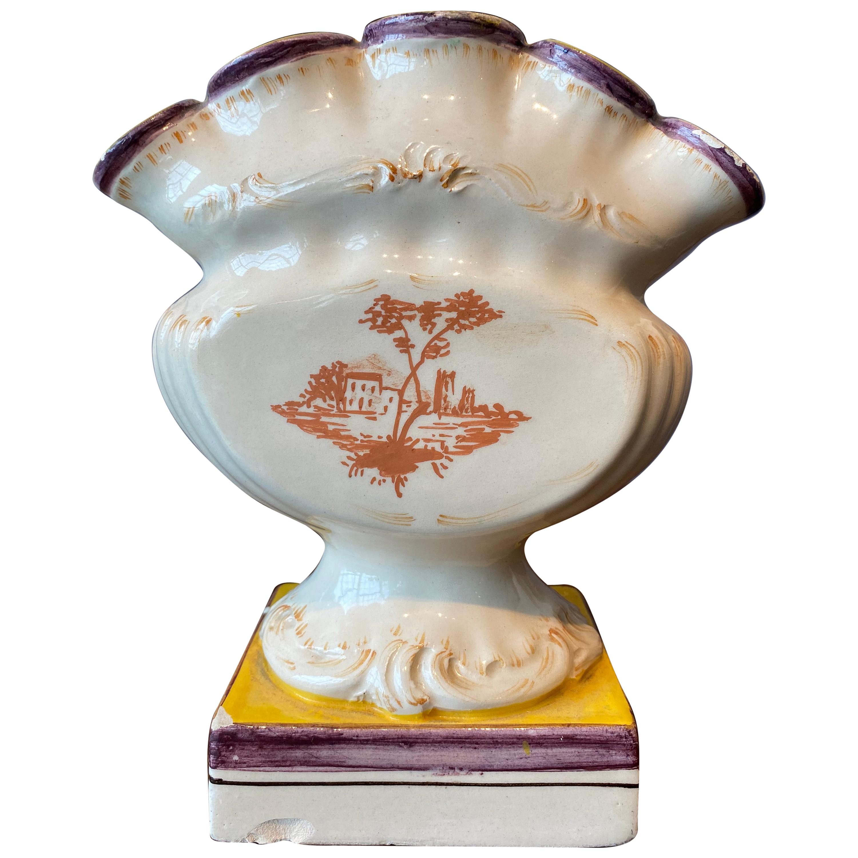 Painted Italian Pottery Tulipiere For Sale