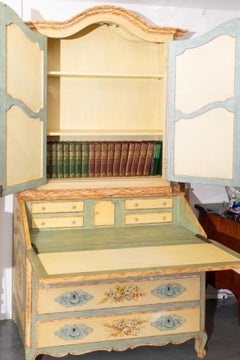 Painted Italian Secretary Bookcase
