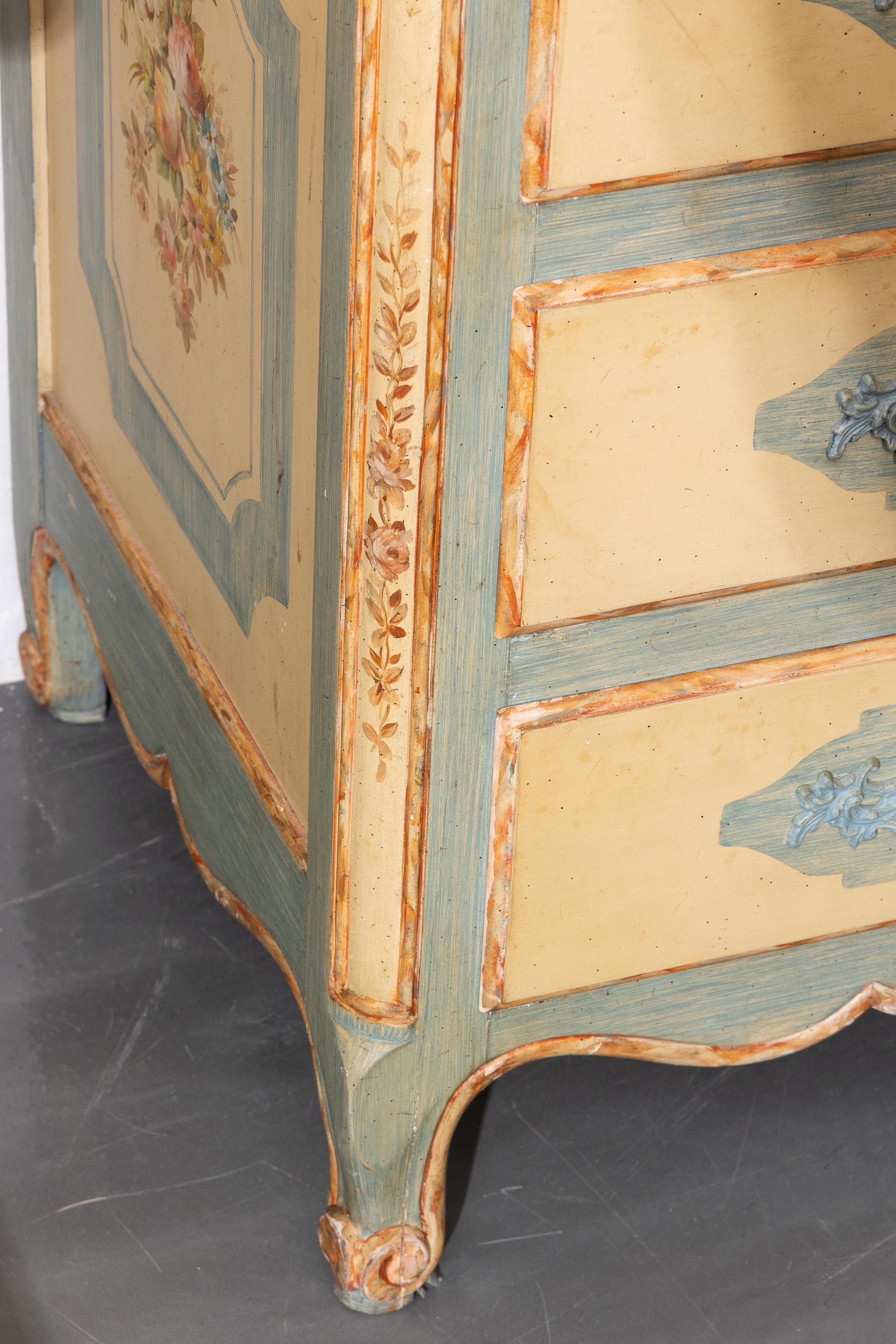 20th Century Painted Italian Secretary Bookcase For Sale
