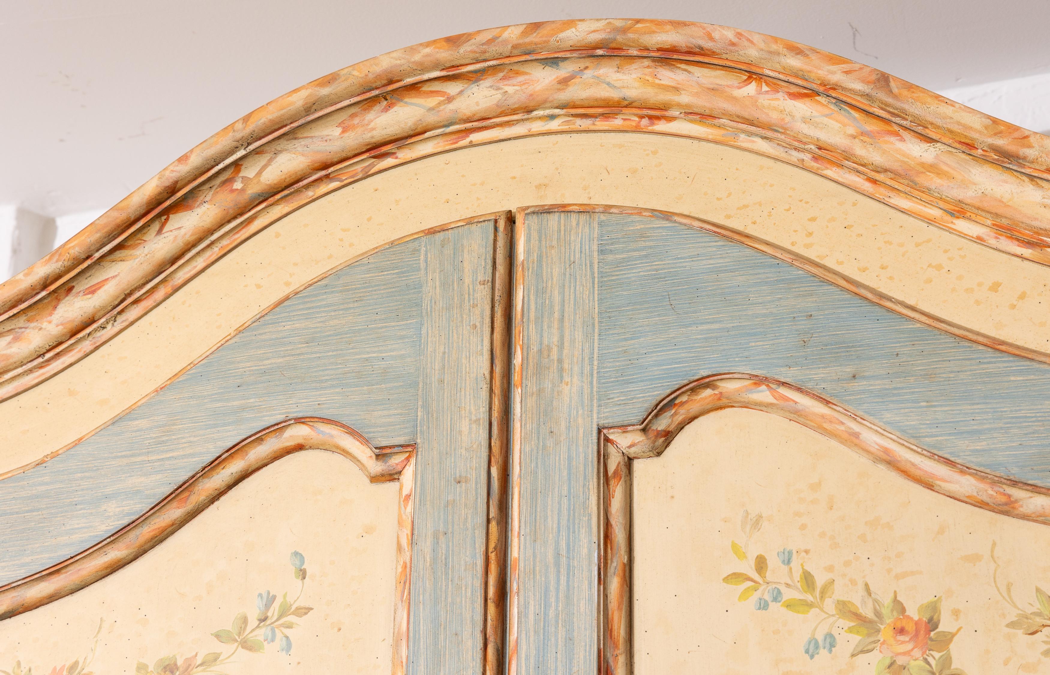 Wood Painted Italian Secretary Bookcase For Sale