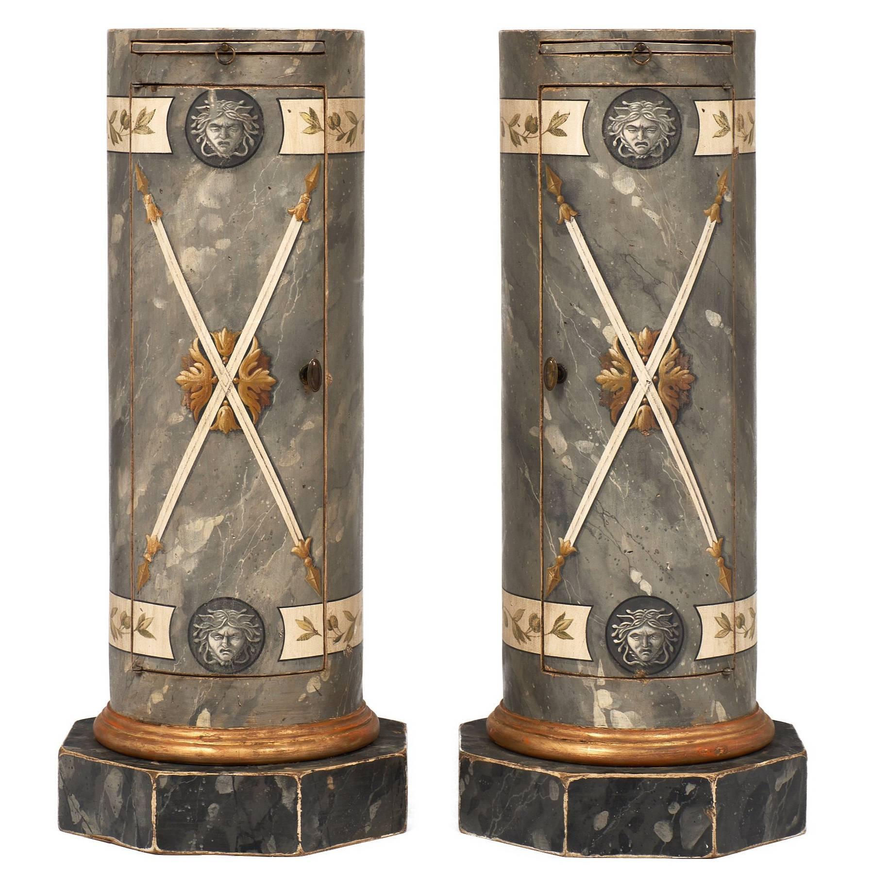 Painted Italian “Somno" Columns