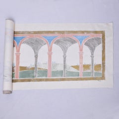Hand-Painted Italian Tapestry, Late 20th Century, 58x141 cm