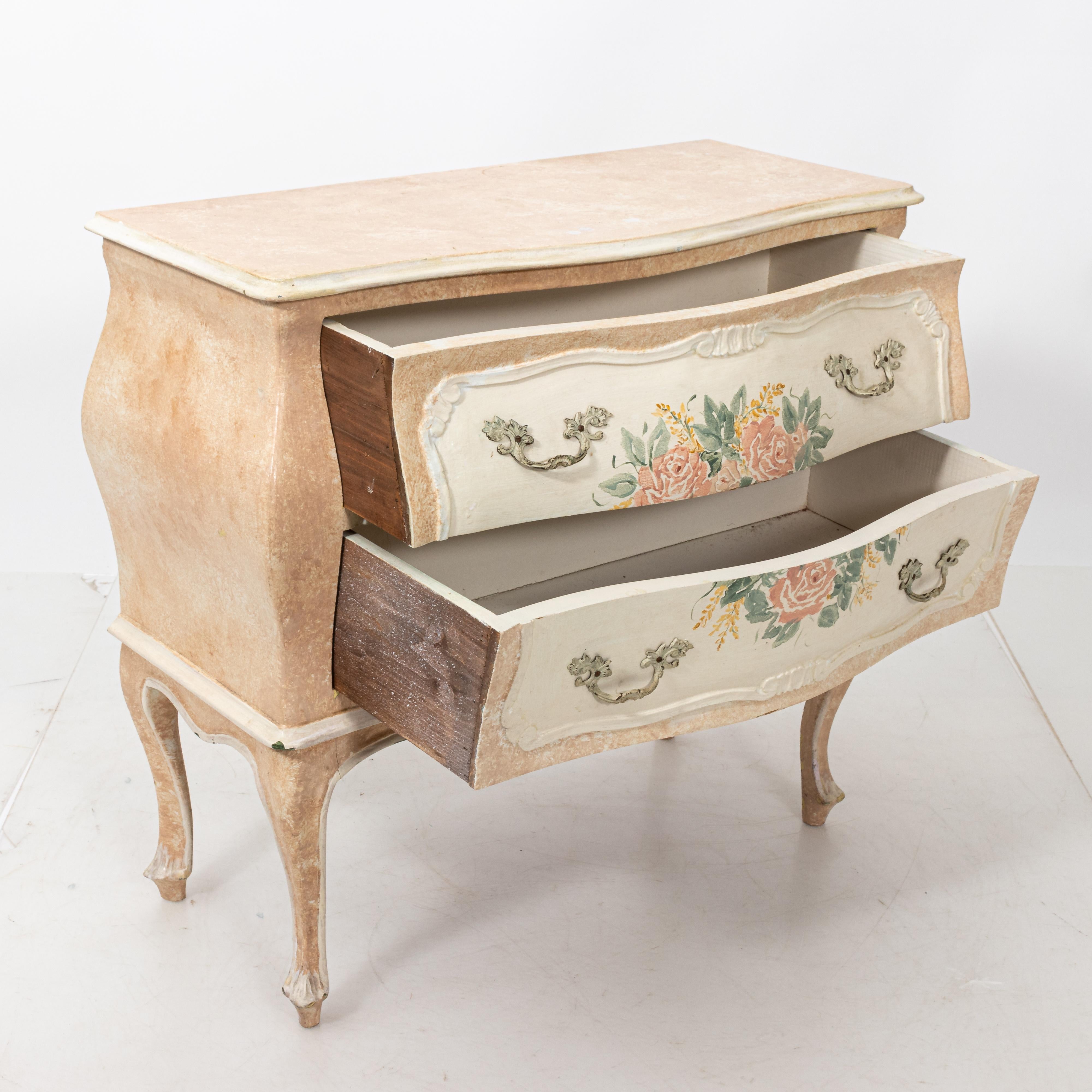 Painted Italian Two-Drawer Commode For Sale 1
