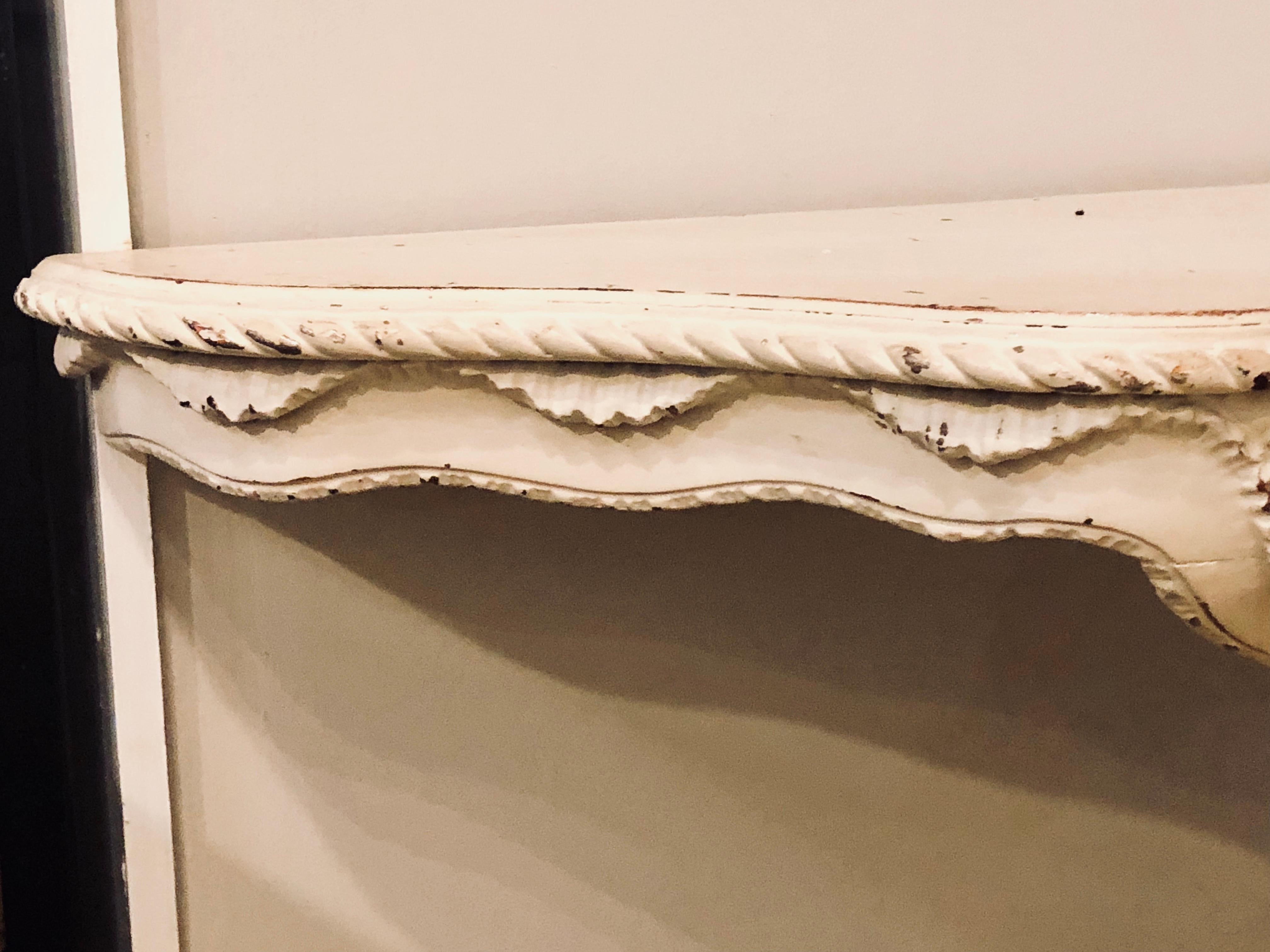 Painted Italian Wall Mount Console with a Ribbon Form Base 1