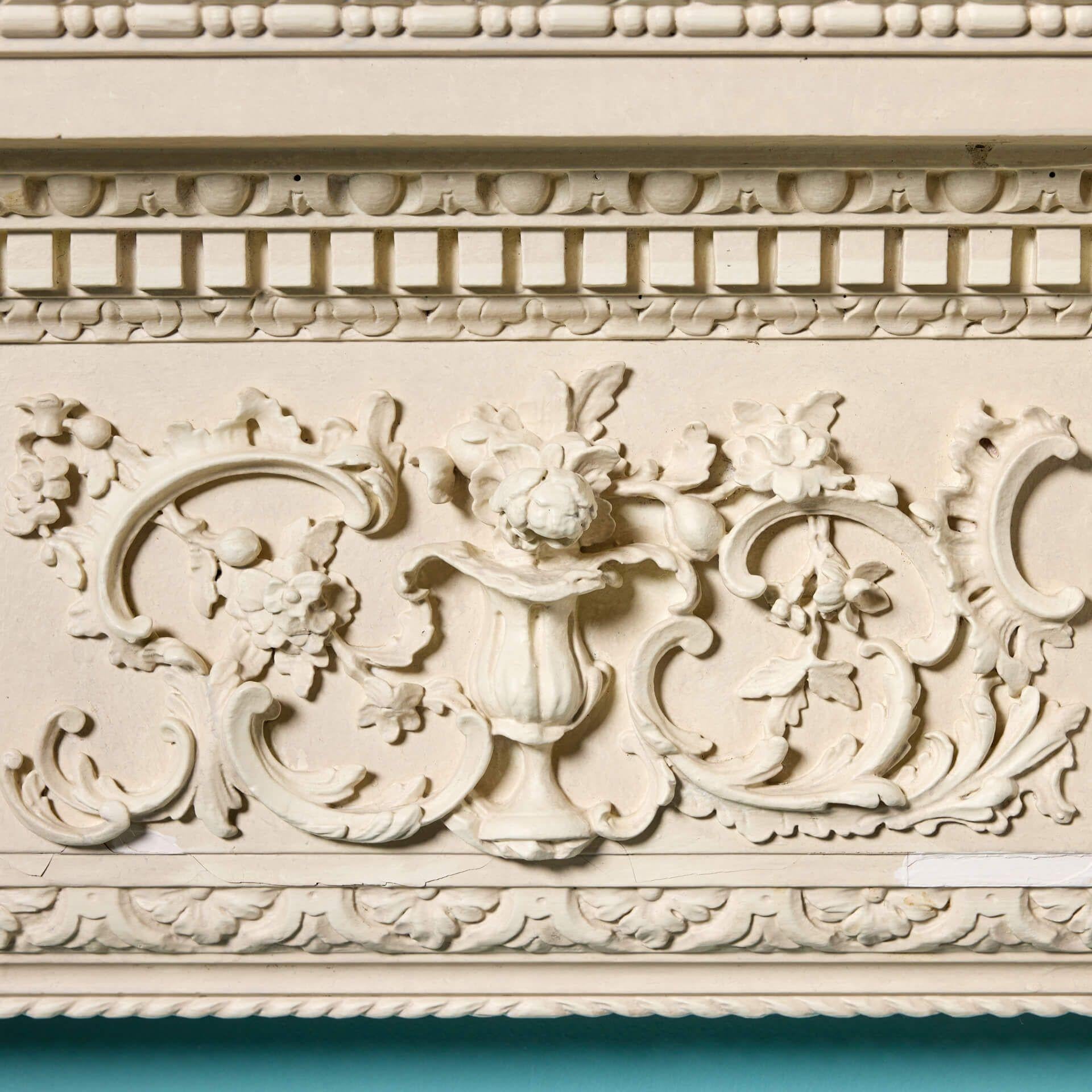 Painted Large Late Georgian Fire Surround In Fair Condition For Sale In Wormelow, Herefordshire
