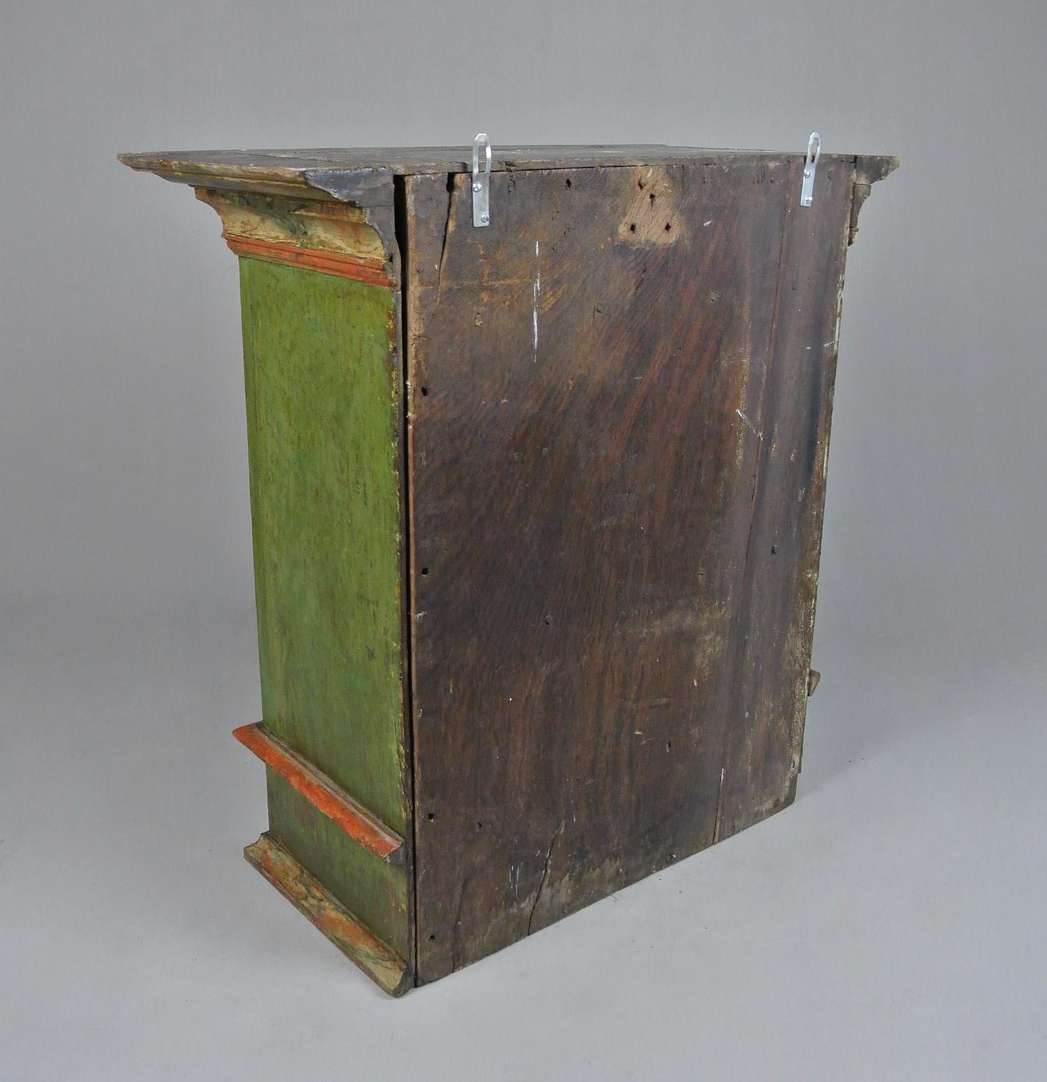 Painted Late 18th Century Swedish Wall Cabinet Dated 1778 For Sale 1