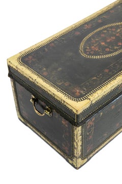 Painted Leather Camphor Wood Trunk