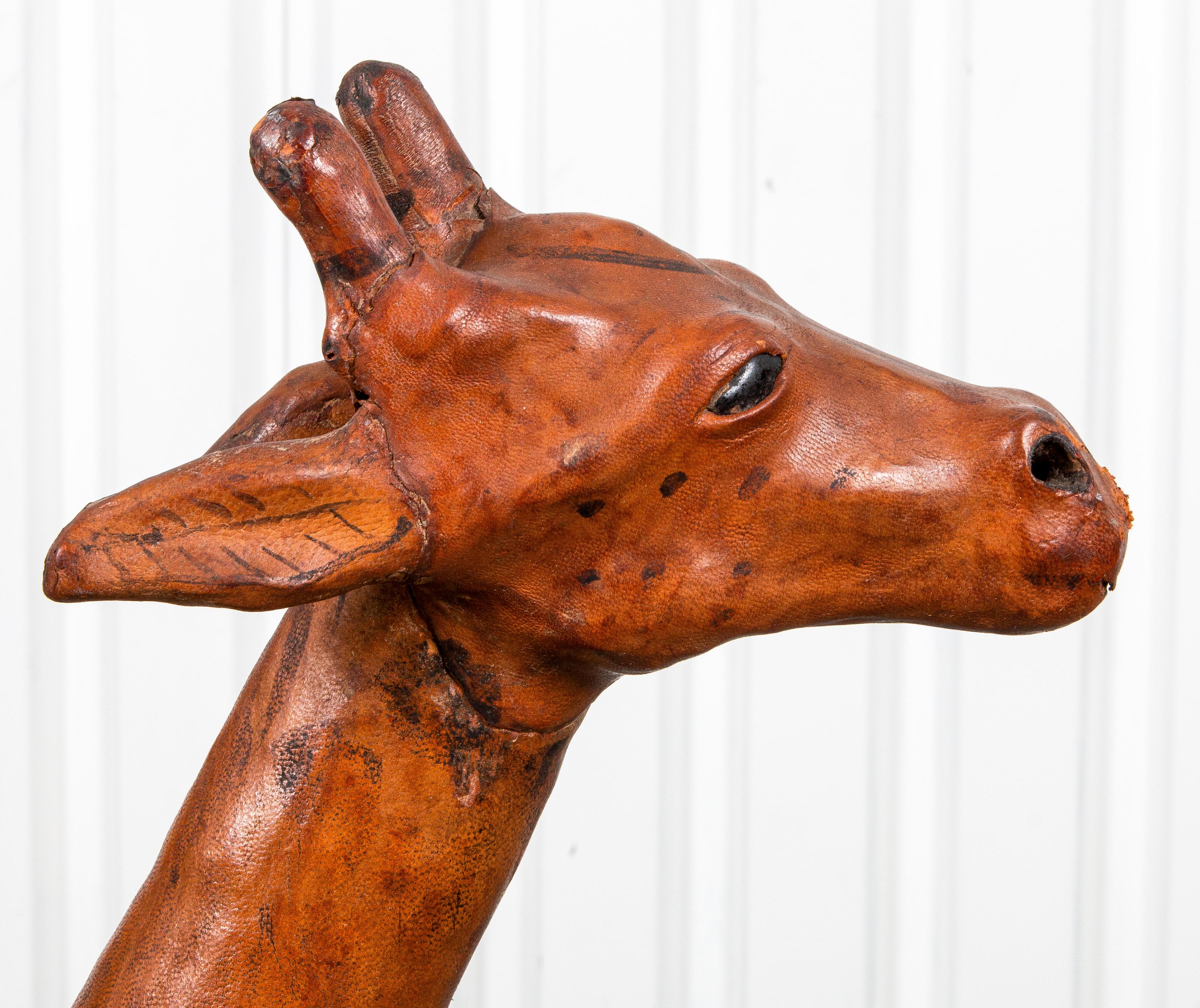 Painted Leather Model of a Giraffe In Good Condition In New York, NY