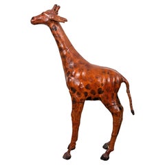 Painted Leather Model of a Giraffe