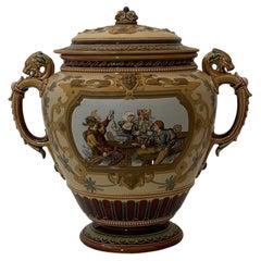Antique Painted Lidded Punch Bowl, 1859