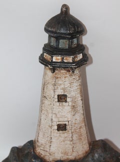 Painted Lighthouse Iron Door Stop