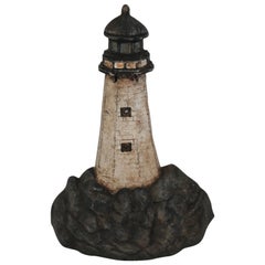 Painted Lighthouse Iron Door Stop