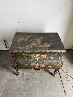 Painted Linen Wrapped Bombe Chest