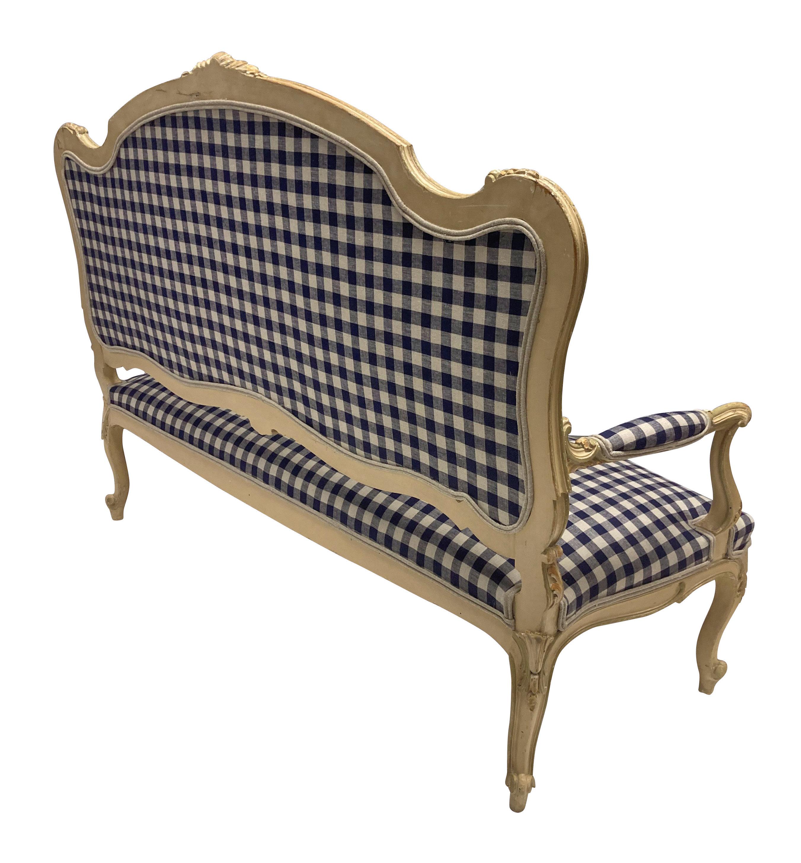 Milieu du XXe siècle Canapé peint de style Louis XV en vente
