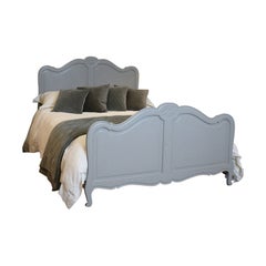 Painted Louis XVI Style Bed in Soft Grey - WK92