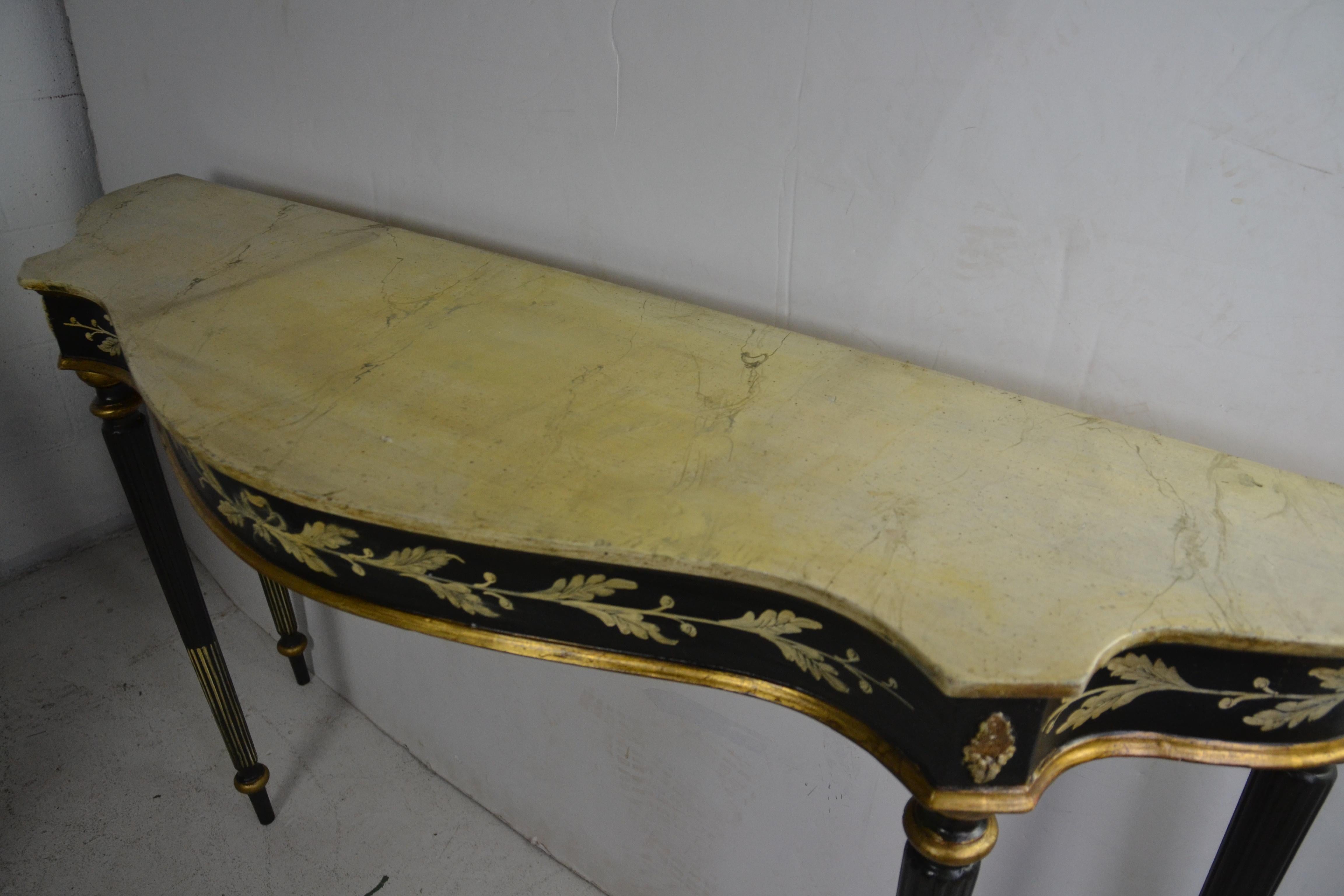 Painted Louis XVI Style Console Table 1