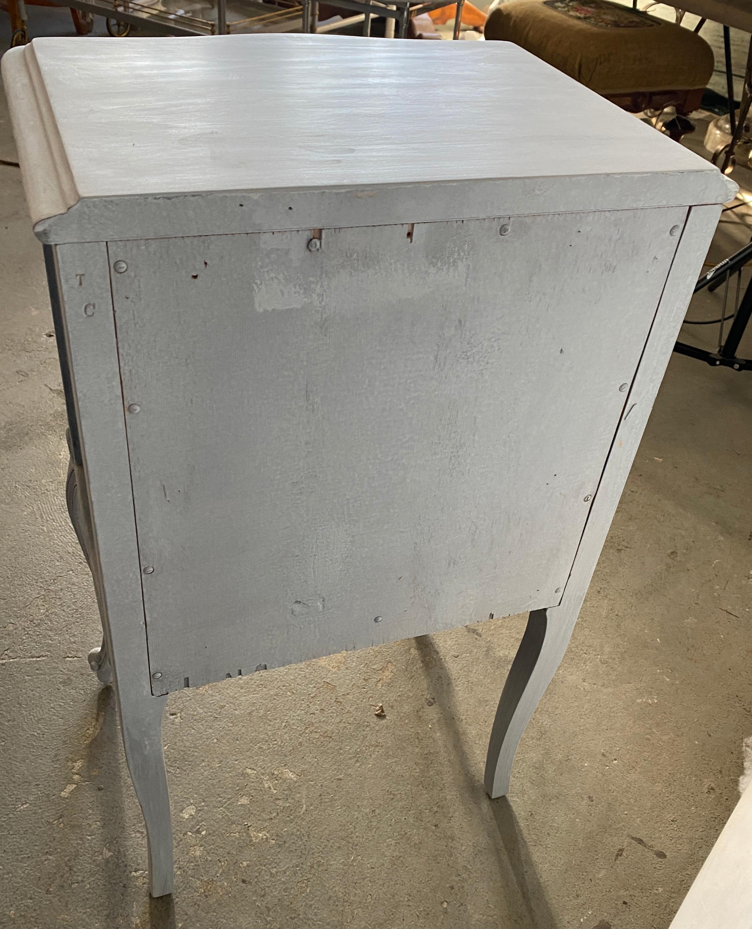 Painted Louis XV Style Nightstand In Good Condition In Sheffield, MA