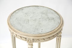 Painted Louis XVI Style Occasional Table with Aged Mirrored Top