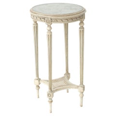Painted Louis XVI Style Occasional Table with Aged Mirrored Top