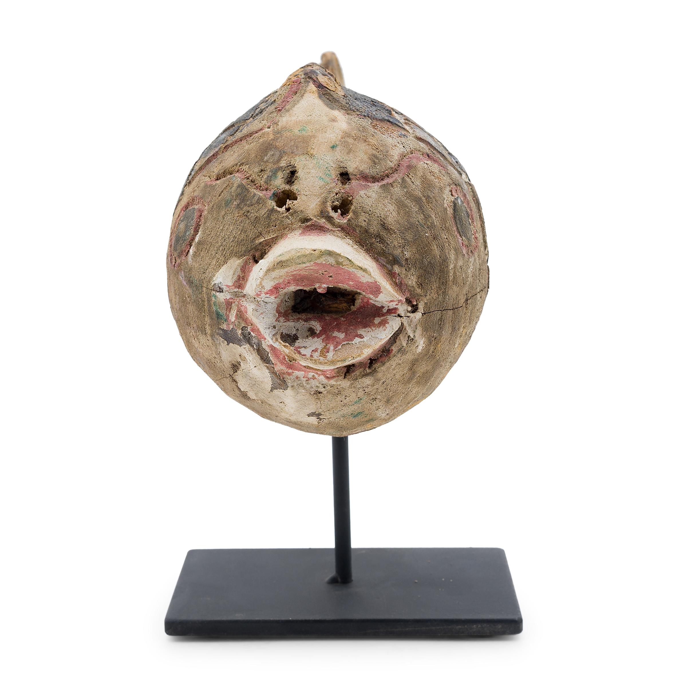 Folk Art Painted Lucky Fish Sculpture