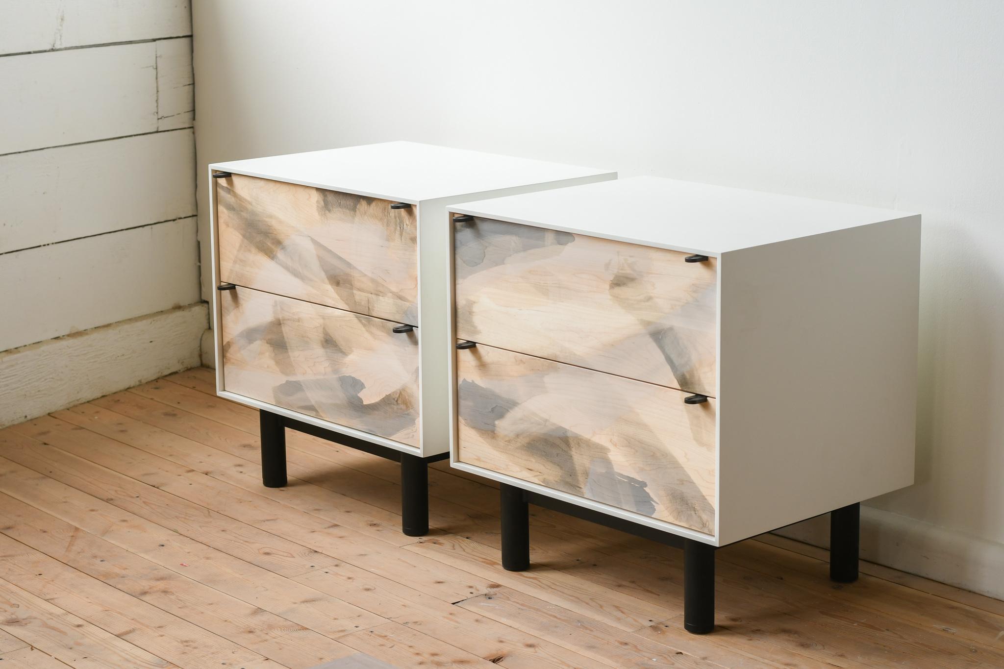 Canadian Painted Maple bedside tables by Jeff Martin Joinery For Sale