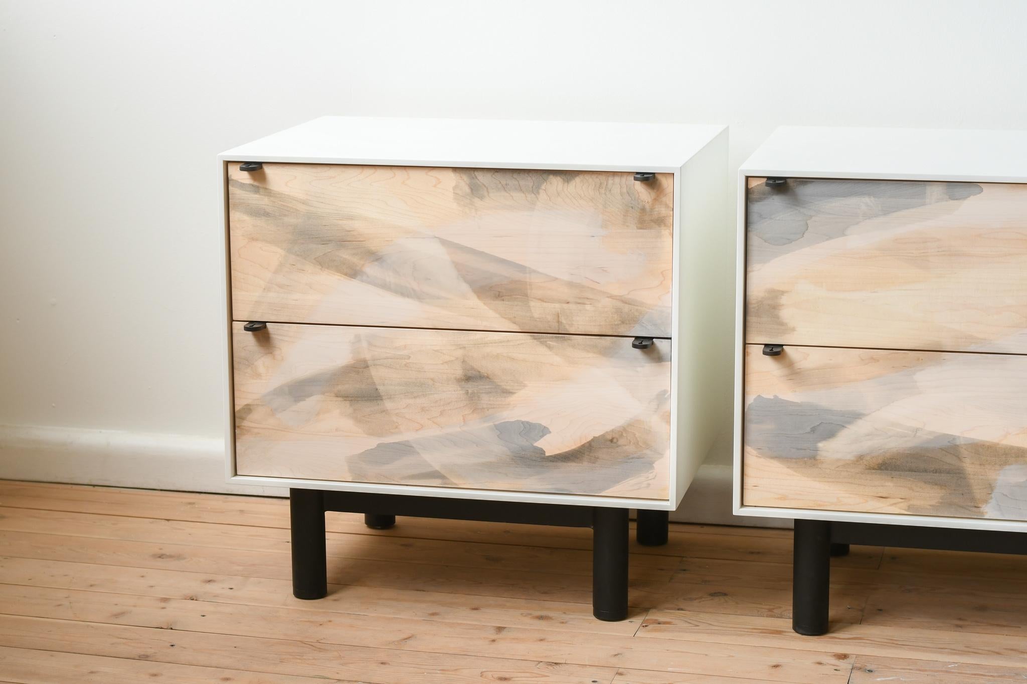 Painted Maple bedside tables by Jeff Martin Joinery In New Condition For Sale In Vancouver, BC