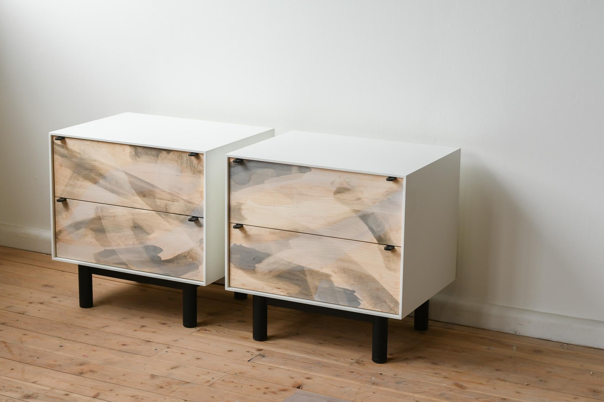 Contemporary Painted Maple bedside tables by Jeff Martin Joinery For Sale