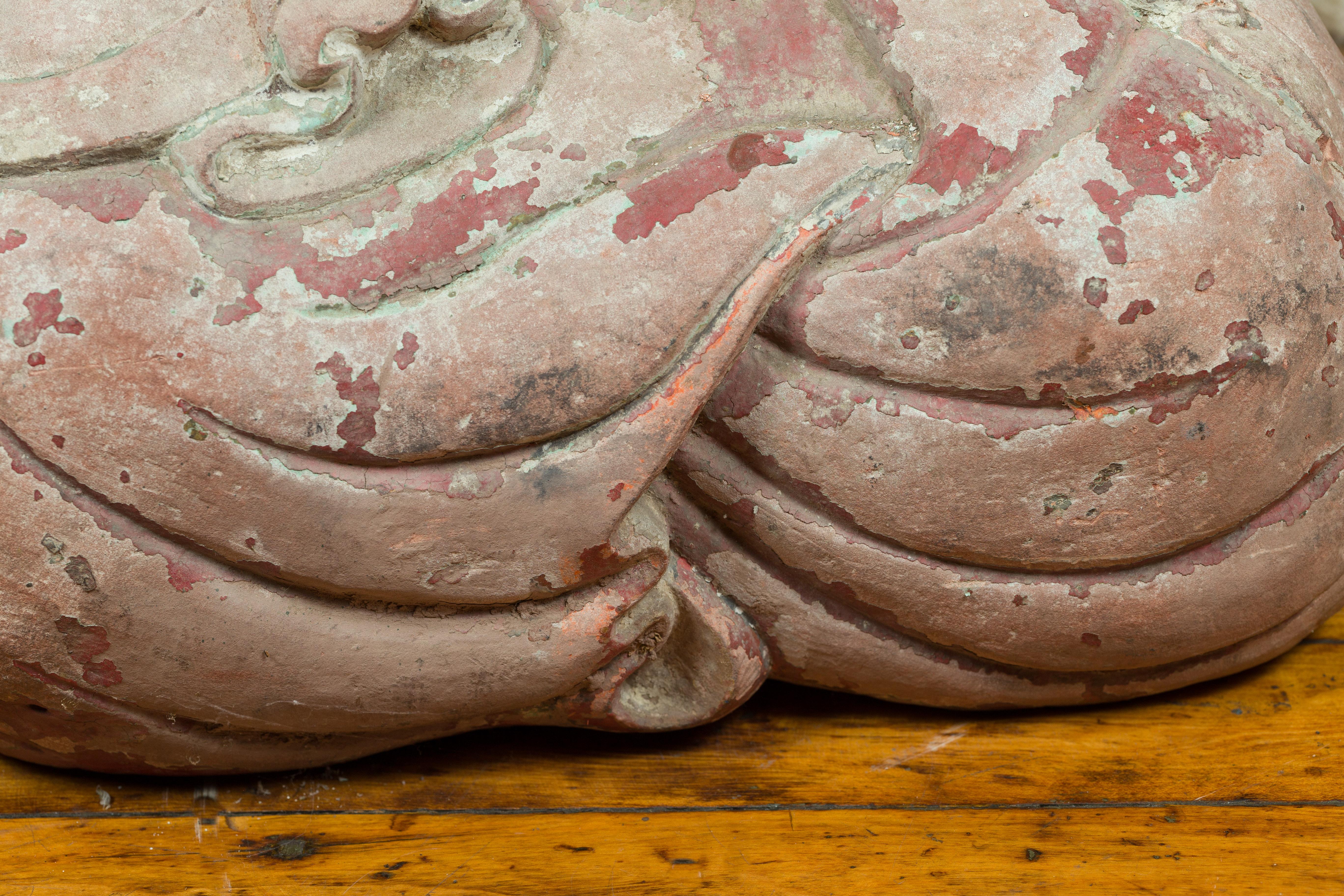 Chinese Ming Dynasty Painted and Carved Statue of Guanyin, 15th or 16th Century In Good Condition For Sale In Yonkers, NY