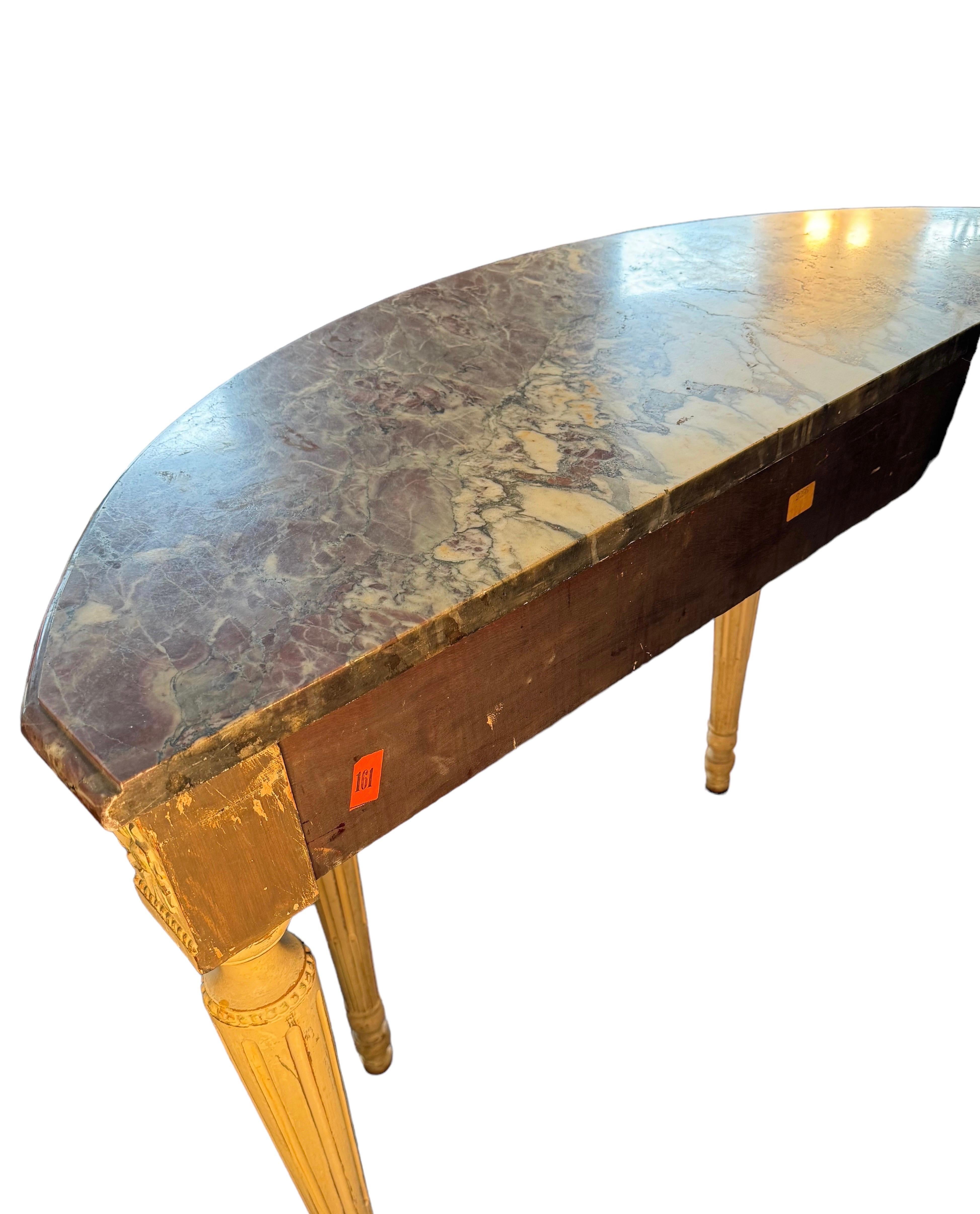 Painted Marble Top Console For Sale 1