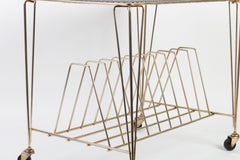 Painted Metal and Brass Side Table from the 1960s